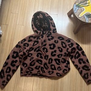 Cheeta Print Sweater Hoodie